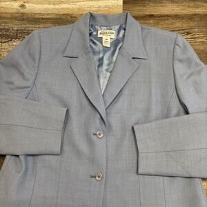 Vintage Pendleton Blue Womens 16W Retro Single Breasted Wool Blazer Preppy